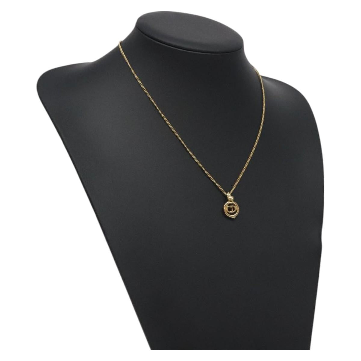 Christian Dior CD Pendant Necklace Gold-plated, GOLD, METAL, Necklace