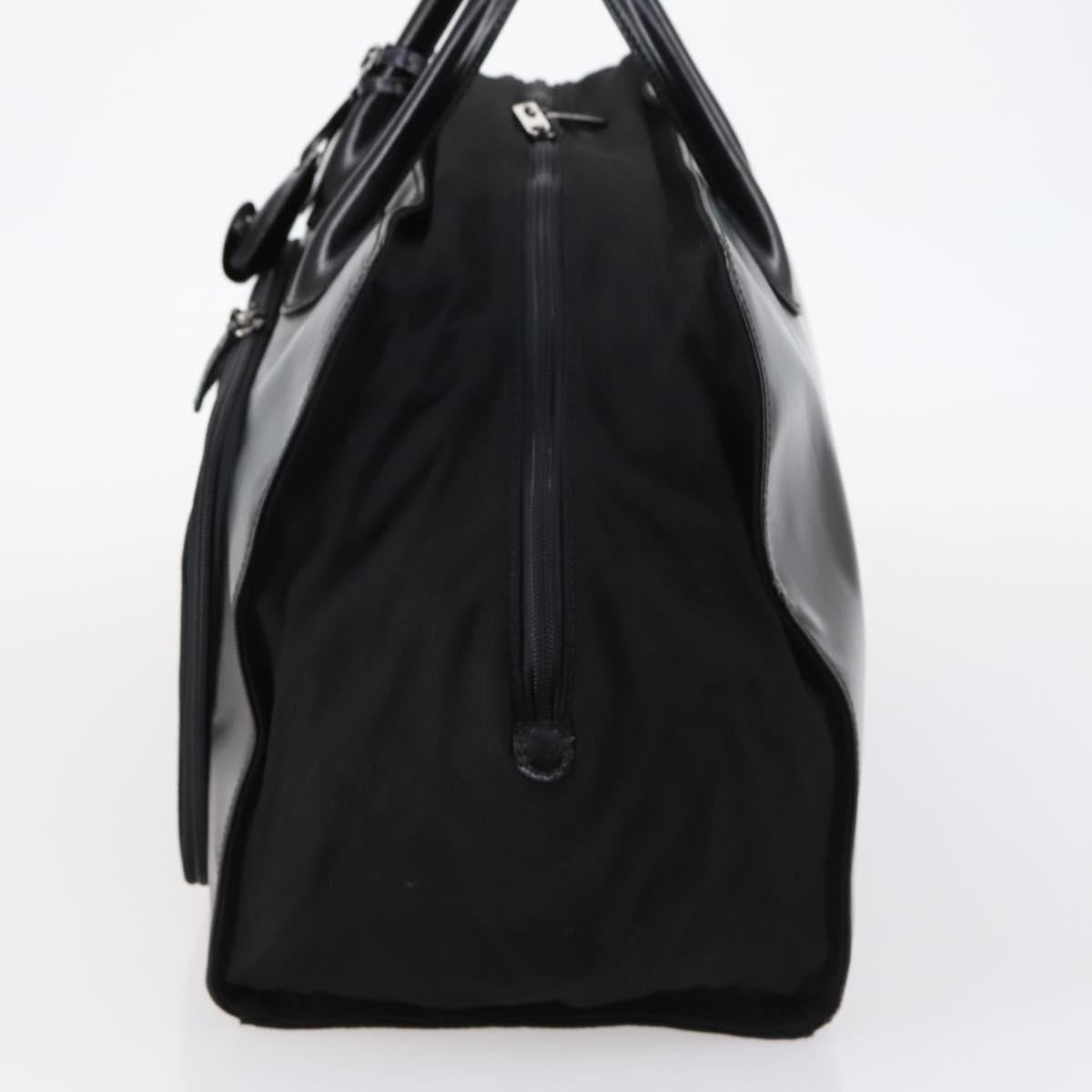 Gucci Travel Boston Bag Leather with Nylon, BLACK, LEATHER, Travel bag