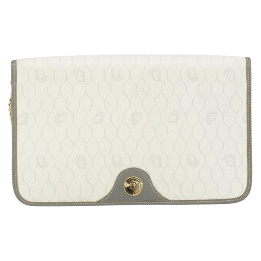 Christian Dior Vintage Honeycomb chain Canvas, WHITE, CANVAS, Shoulder bag