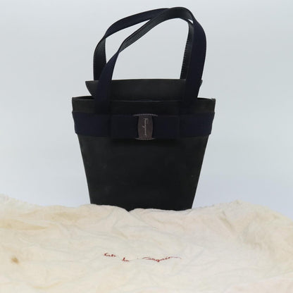 Salvatore Ferragamo Vara Bow Top Handle Bucket Bag Suede, NAVY, SUEDE, Handbag