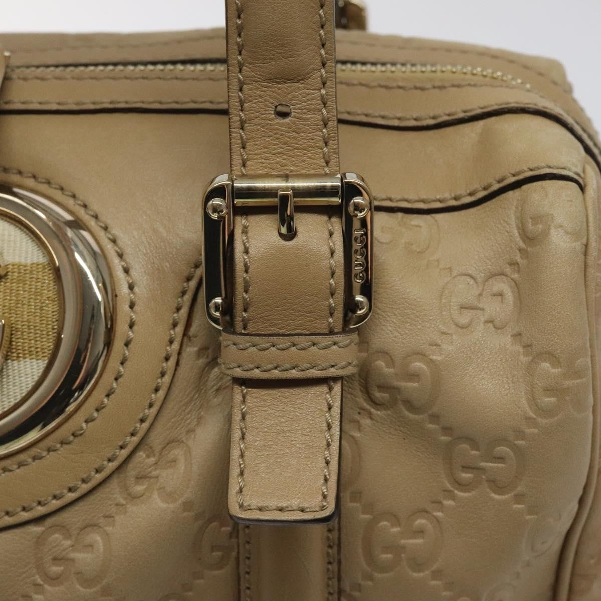 Gucci Vintage Interlocking G Shoulder Bag Leather, BEIGE, LEATHER, Shoulder bag