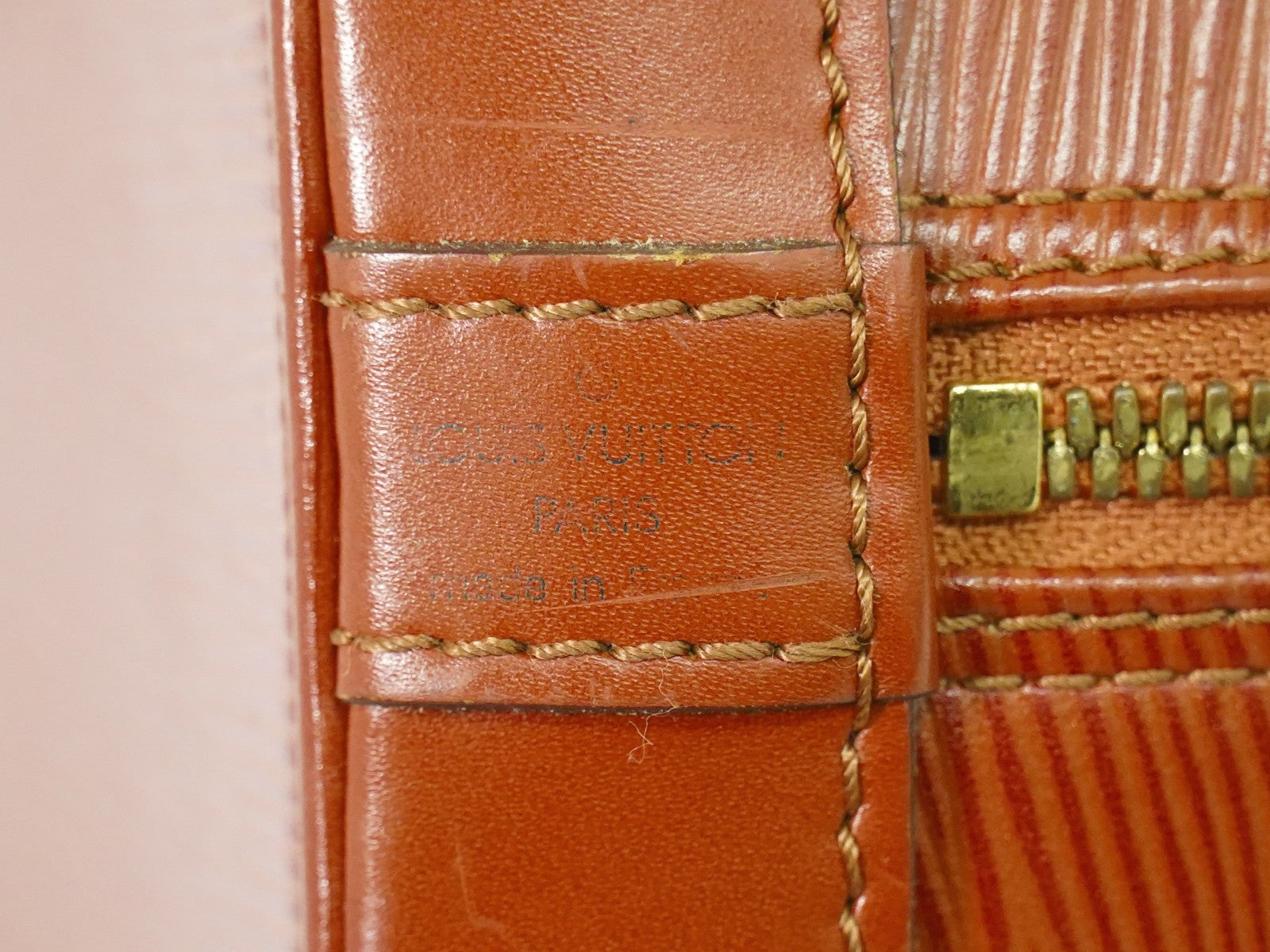 Louis Vuitton Alma Handbag Epi Leather, BROWN, LEATHER, Handbag
