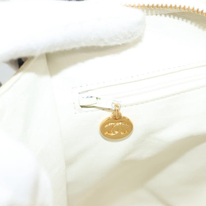 Chanel Vintage Coco Logo Zip Tote Quilted Printed Canvas, WHITE, CANVAS, Tote bag