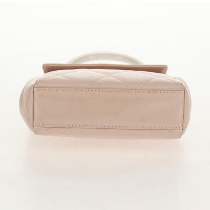 Chanel Ring Flap Bag Quilted Leather, PINK, LEATHER, Clutche & pouche