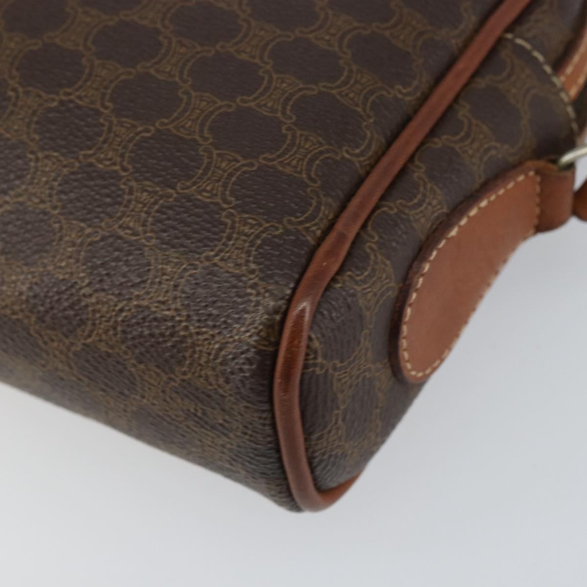 Celine Vintage Macadam Shoulder Bag Canvas and Leather, BROWN, CANVAS, Shoulder bag