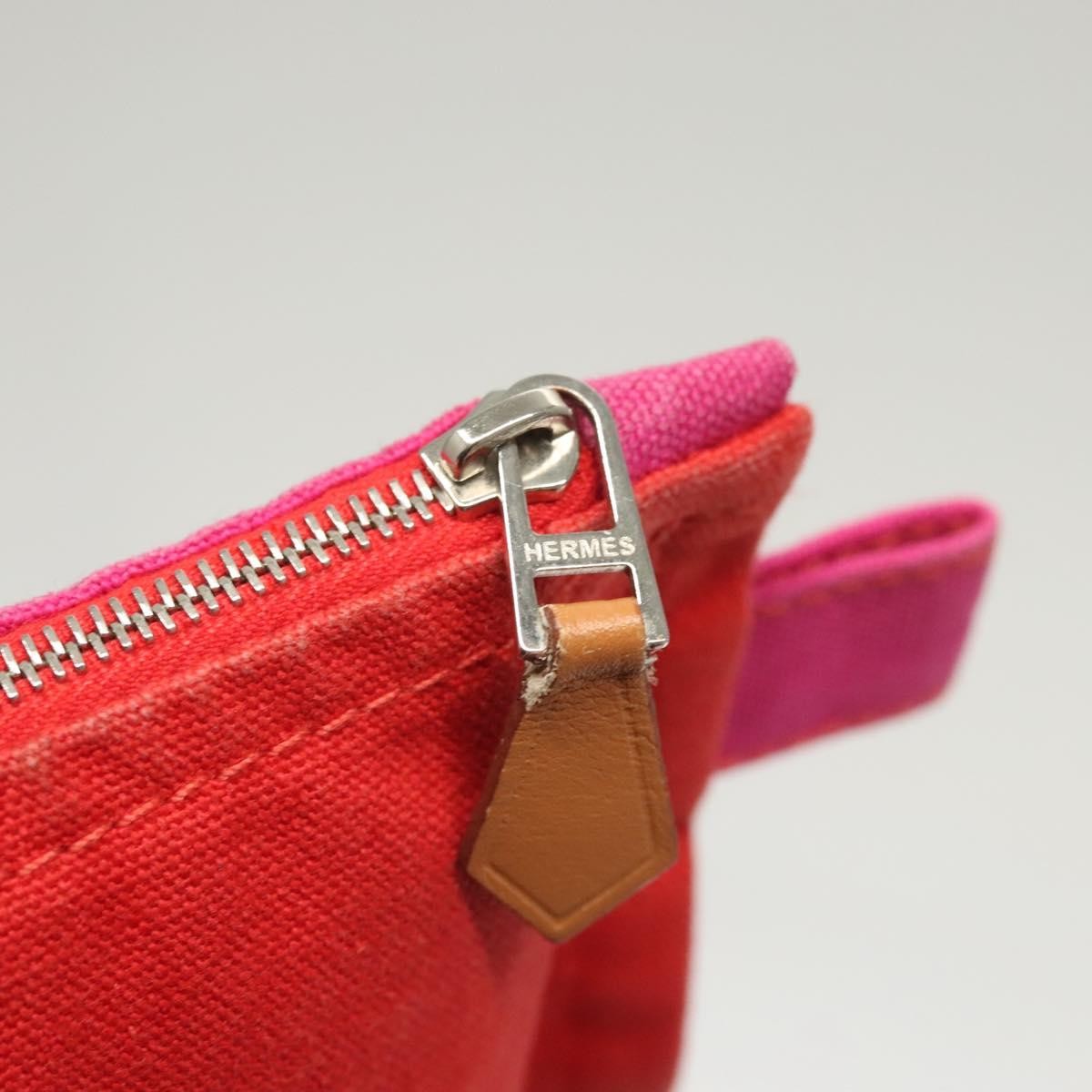 Hermes Bora Bora Pouch Toile, PINK, CANVAS, Clutche & pouche