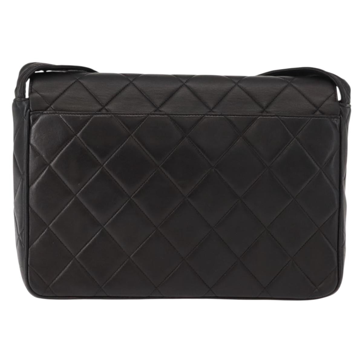 Chanel Vintage CC Square Flap Bag Quilted Lambskin, BROWN, LEATHER, Shoulder bag