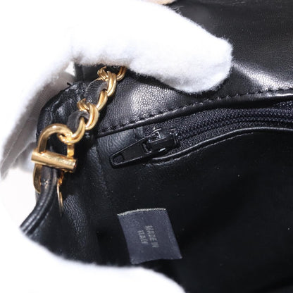 Bally Vintage Chain Shoulder Bag Quilted Leather, BLACK, LEATHER, Shoulder bag