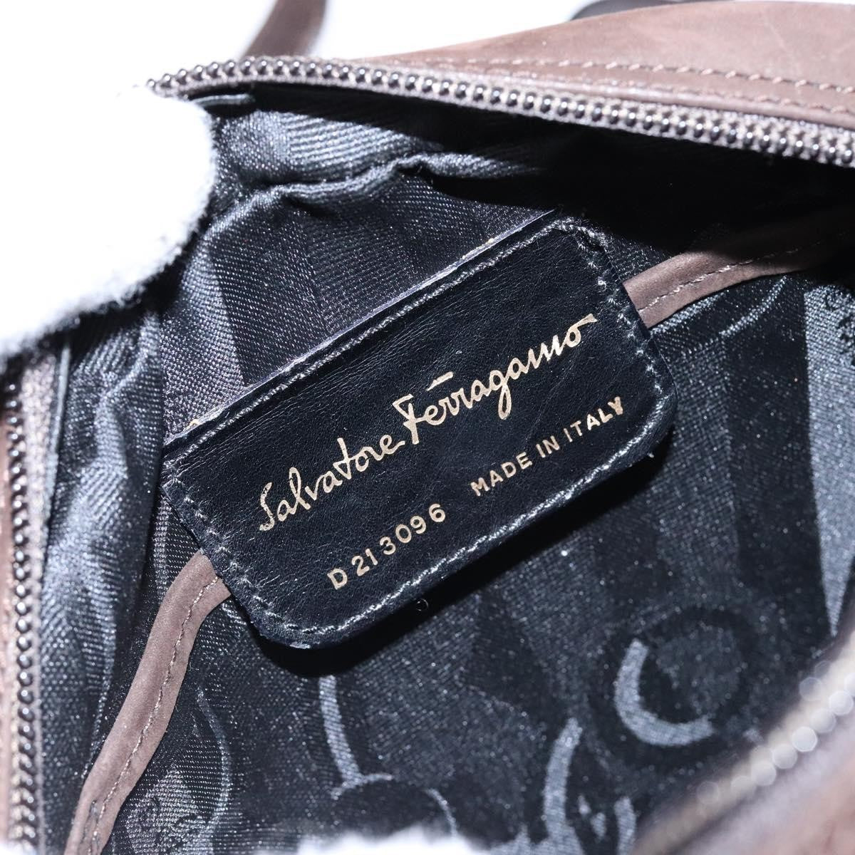 Salvatore Ferragamo Vala Shoulder Bag Suede, BROWN, SUEDE, Shoulder bag