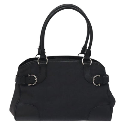 Salvatore Ferragamo Gancini handbag Nylon, BLACK, NYLON, Handbag