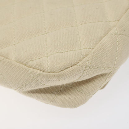 Chanel Cruise Flap Bag Quilted Canvas, ECRU, CANVAS, Clutche & pouche