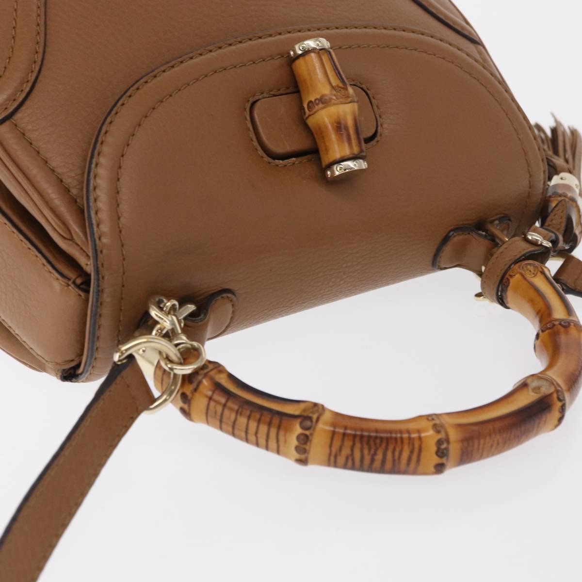 Gucci New Bamboo 1921 Top Handle Bag Leather, BROWN, LEATHER, Handbag