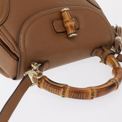 Gucci New Bamboo 1921 Top Handle Bag Leather, BROWN, LEATHER, Handbag