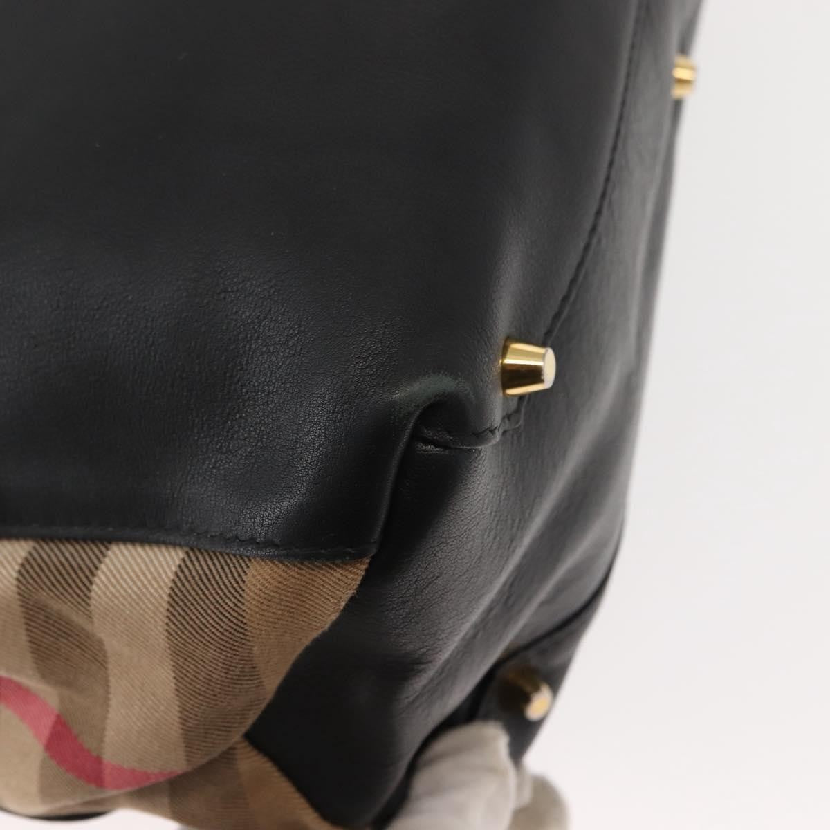 Burberry Banner Tote Leather, BLACK, LEATHER, Tote bag