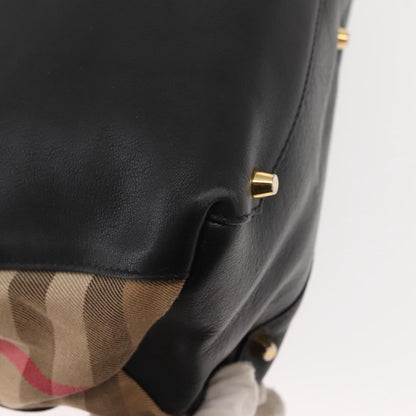 Burberry Banner Tote Leather, BLACK, LEATHER, Tote bag