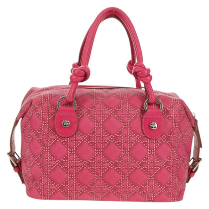 Christian Dior Cannage Handbag Canvas, PINK, CANVAS, Handbag