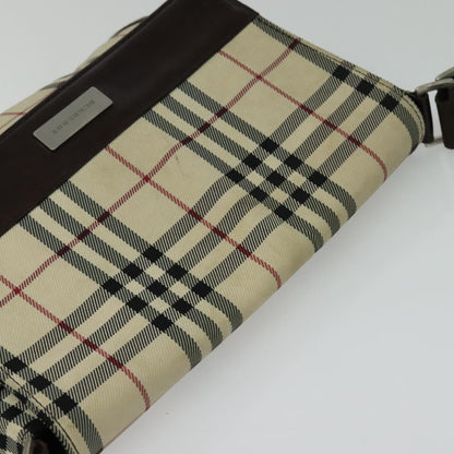 Burberry Vintage Flap Crossbody Bag Haymarket Canvas, Beige, Nylon, Shoulder Bag