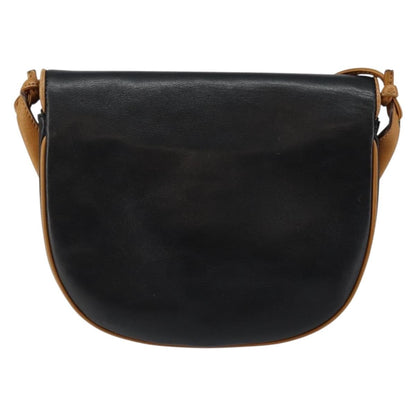 Celine Vintage Flap Shoulder Bag Leather, NAVY, LEATHER, Shoulder bag