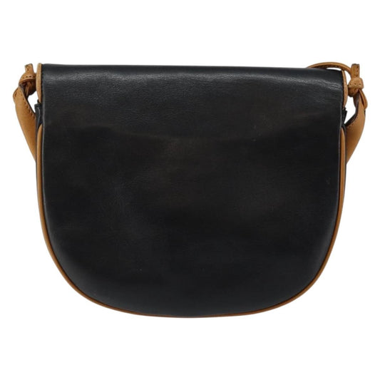 Celine Vintage Flap Shoulder Bag Leather, NAVY, LEATHER, Shoulder bag