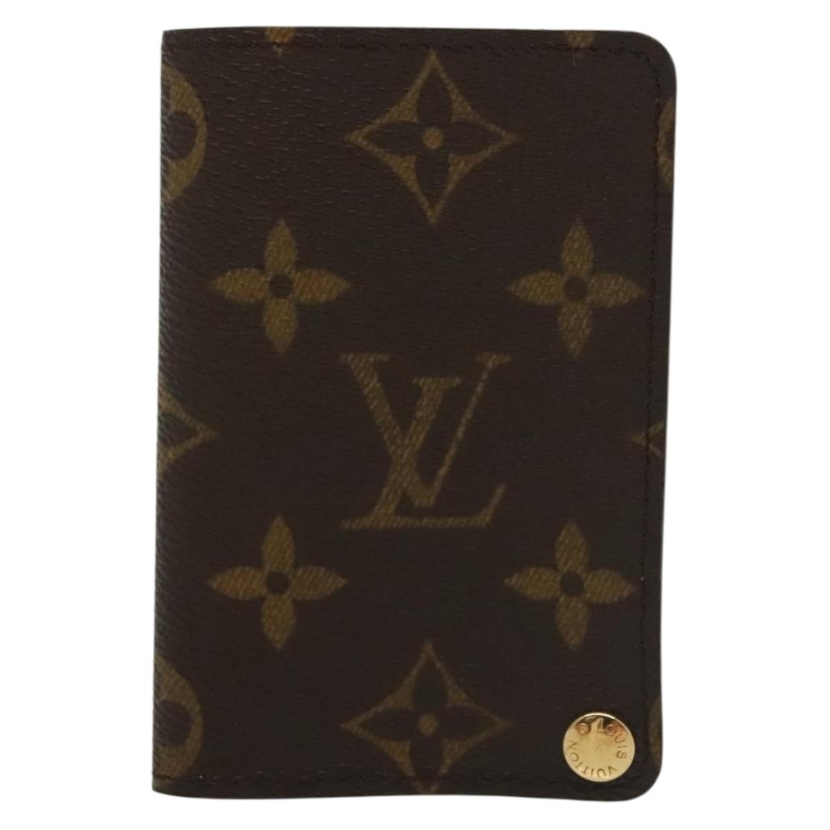 Louis Vuitton Porte Cartes Pression Card Case Monogram Canvas, BROWN, CANVAS, Card Holders