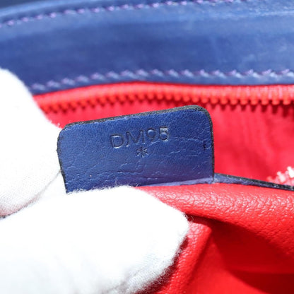 Celine Circle logo Leather, NAVY, LEATHER, Shoulder bag