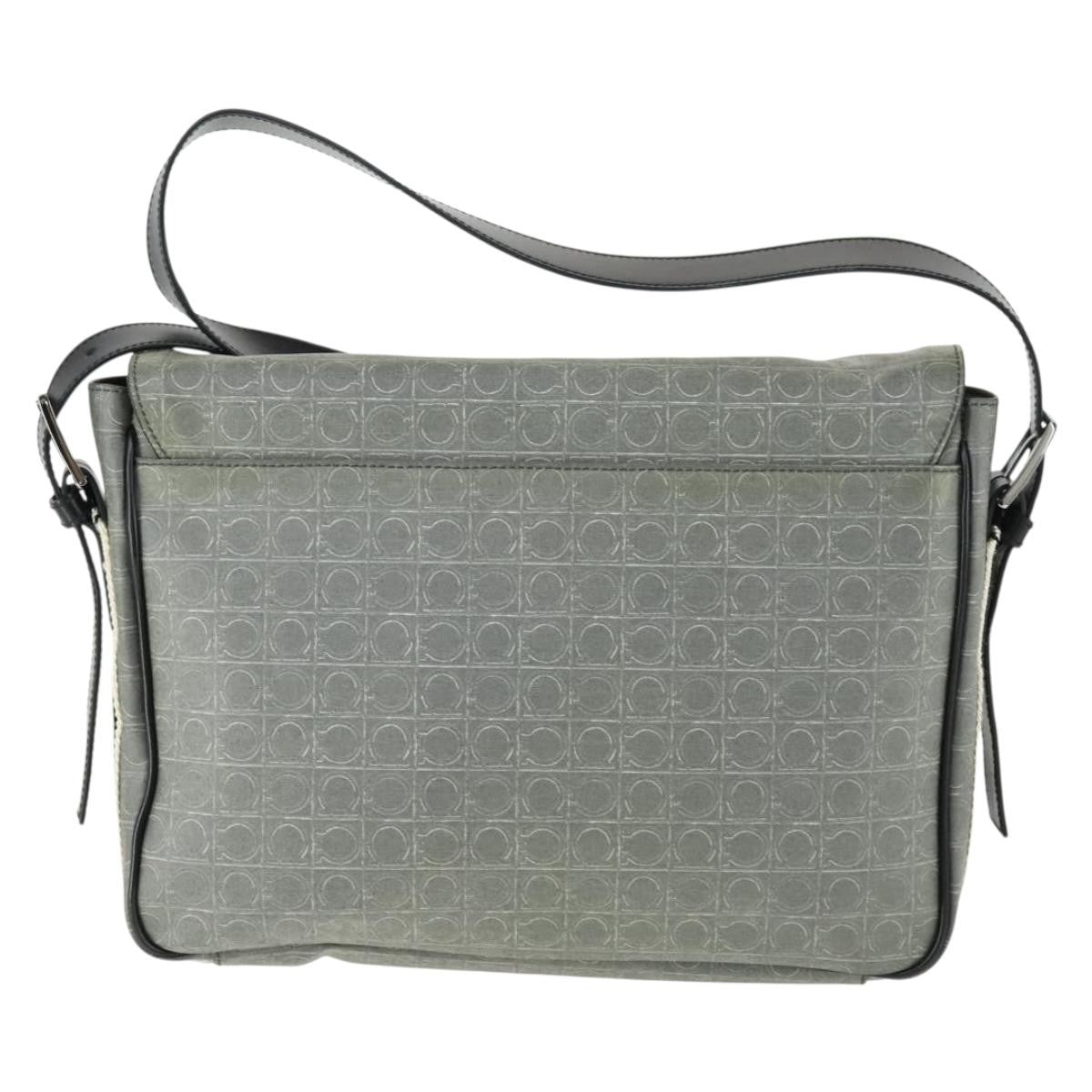 Salvatore Ferragamo Gancini Flap Shoulder Bag PVC, GRAY, PVC, Shoulder bag