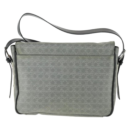 Salvatore Ferragamo Gancini Flap Shoulder Bag PVC, GRAY, PVC, Shoulder bag