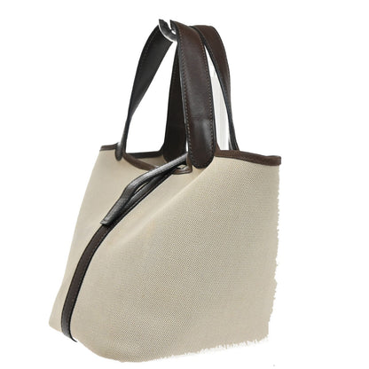 Hermes Picotin Bag Toile and Leather, Beige, Canvas, Bag