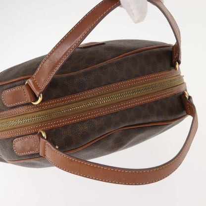 Celine Vintage Macadam Handbag Canvas and Leather, BROWN, CANVAS, Handbag