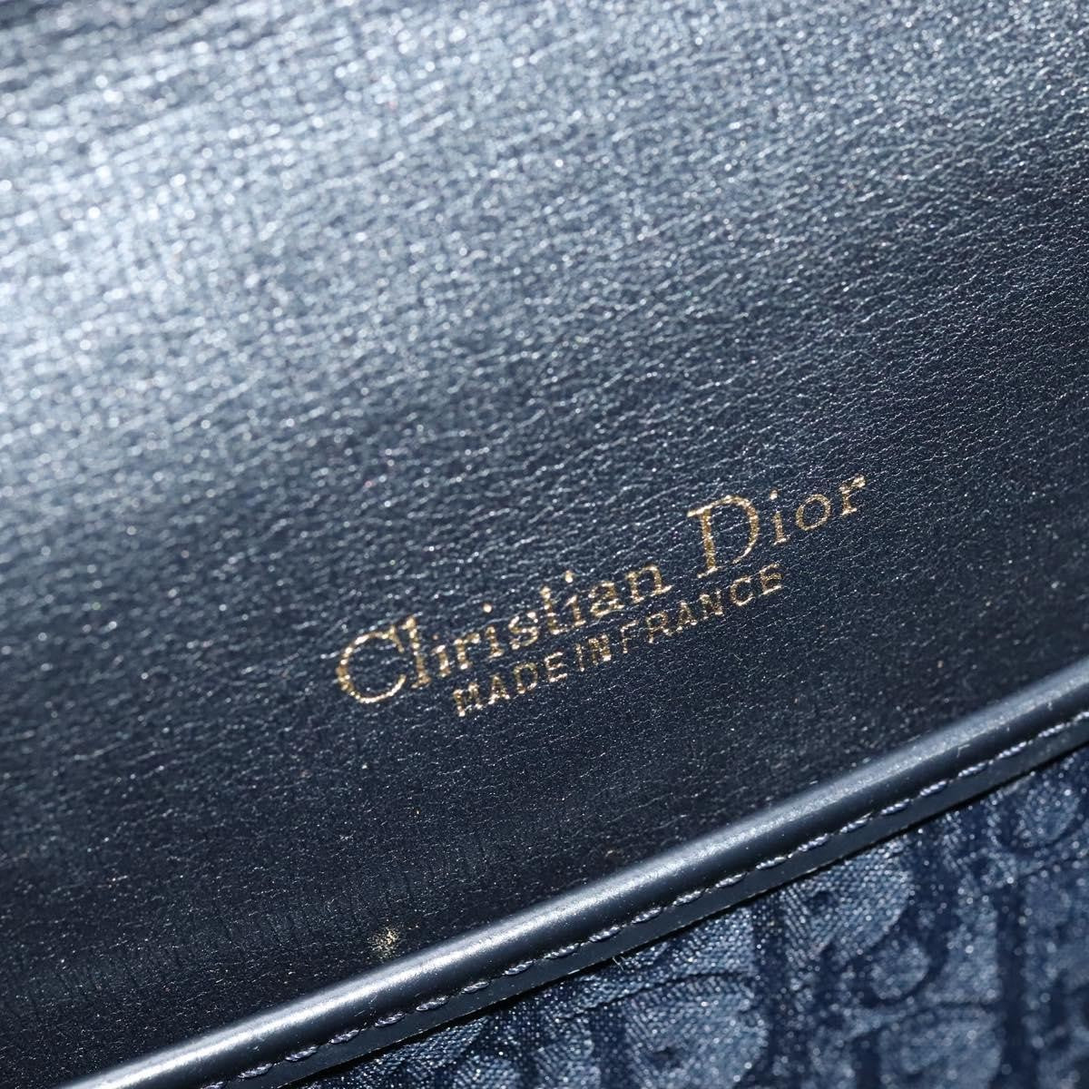 Christian Dior Vintage Trotter Shoulder Bag Canvas, NAVY, CANVAS, Shoulder bag