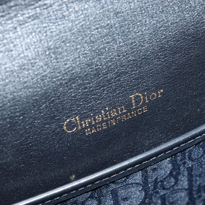 Christian Dior Vintage Trotter Shoulder Bag Canvas, NAVY, CANVAS, Shoulder bag