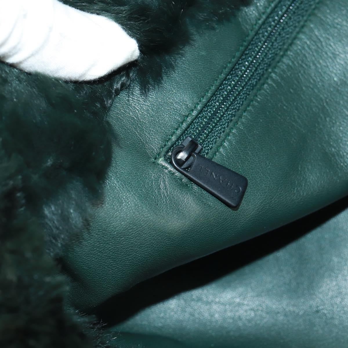 Chanel Chain Tote Lapin Fur, GREEN, FUR, Tote bag