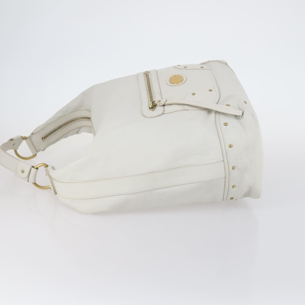Bally Vintage Shoulder Bag Leather, White, Leather, Shoulder Bag