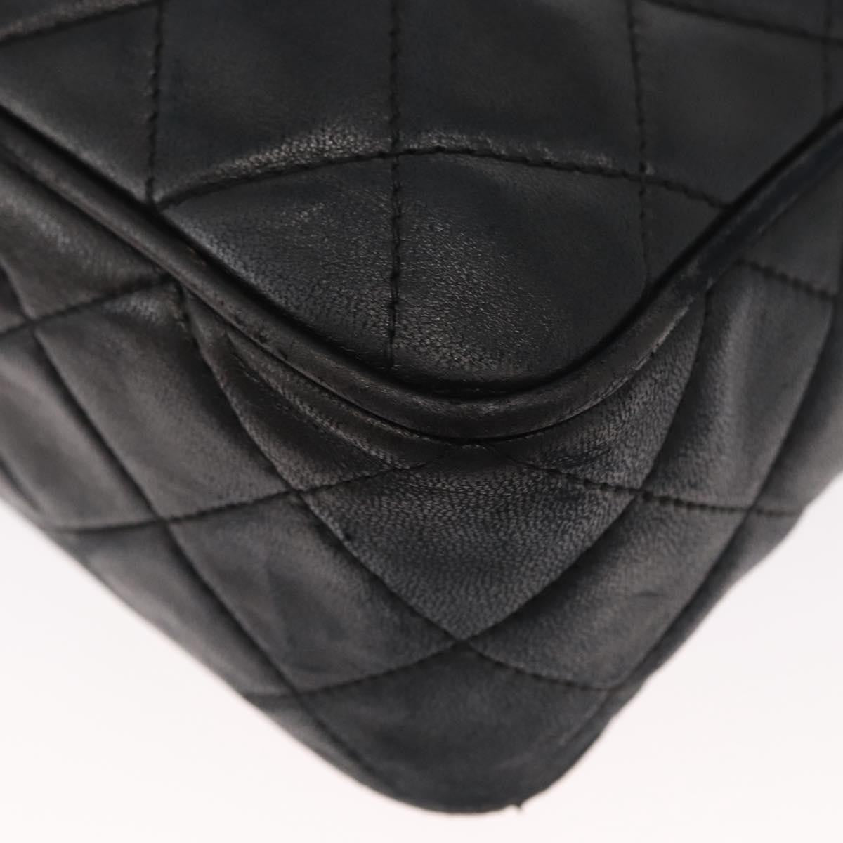 Chanel Vintage Front Pocket Camera Bag Leather, Black, Leather, Shoulder Bag