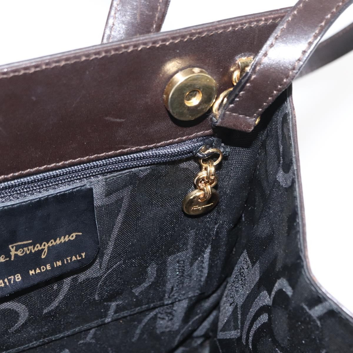 Salvatore Ferragamo Convertible Vara Bow Tote Leather, BROWN, LEATHER, Handbag