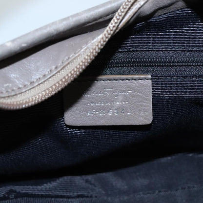 Salvatore Ferragamo Gancini Shoulder Bag Canvas, GRAY, CANVAS, Shoulder bag