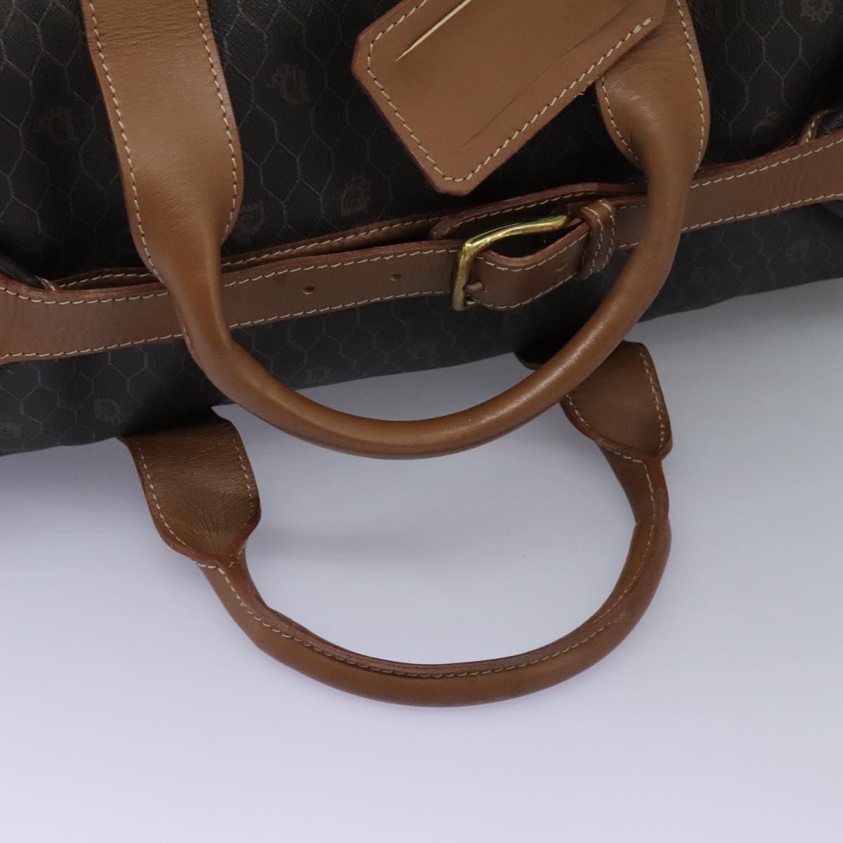 Christian Dior Vintage Honeycomb Boston bag Canvas and Leather, BLACK, CANVAS, Travel bag