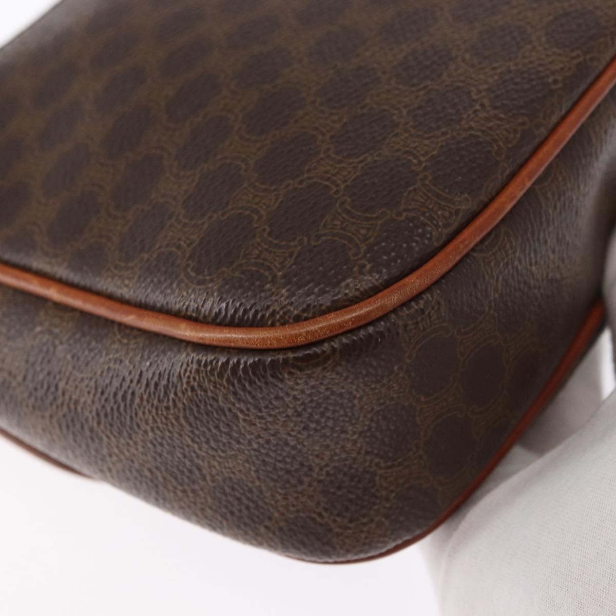 Celine Vintage Macadam Shoulder Bag Canvas and Leather, BROWN, CANVAS, Shoulder bag