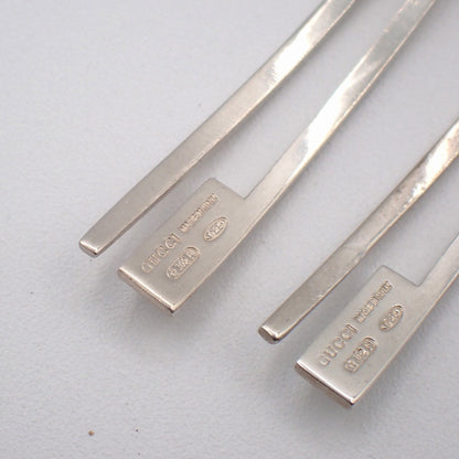 Gucci G Logo Long Studs Earrings Silver 925, Silver, Silver, Earrings