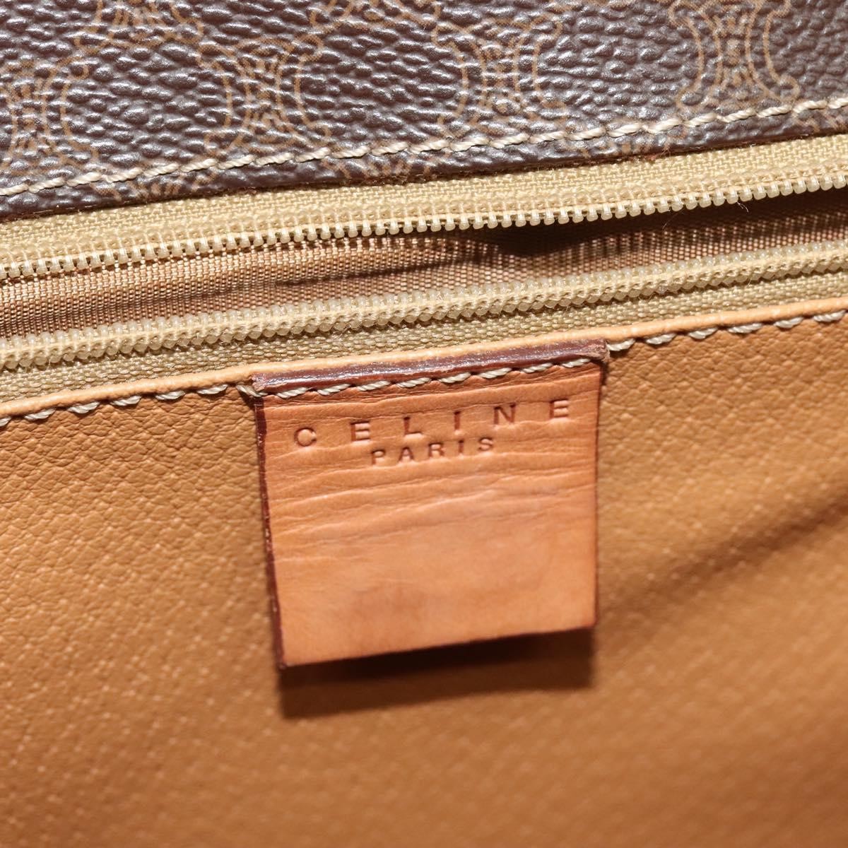 Celine Macadam Shoulder Bag PVC Leather, BROWN, CANVAS, Shoulder bag