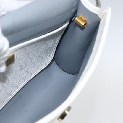 Christian Dior Vintage Honeycomb Shoulder Bag Canvas and Leather, WHITE, CANVAS, Shoulder bag