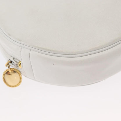 Christian Dior Vintage Zip Shoulder Bag Leather, WHITE, LEATHER, Shoulder bag