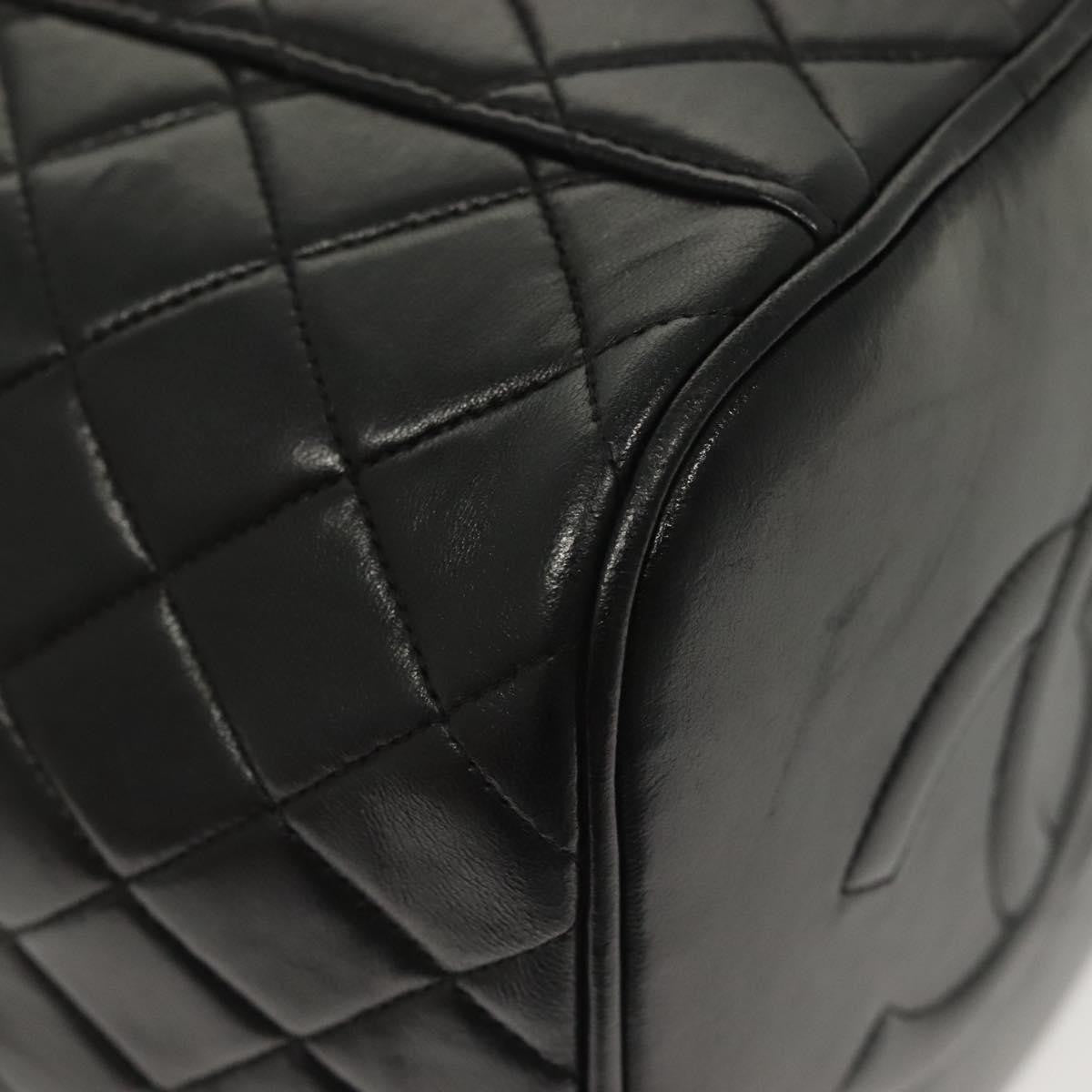 Chanel Vintage Cosmetic Case Quilted Lambskin, BLACK, LEATHER, Clutche & pouche