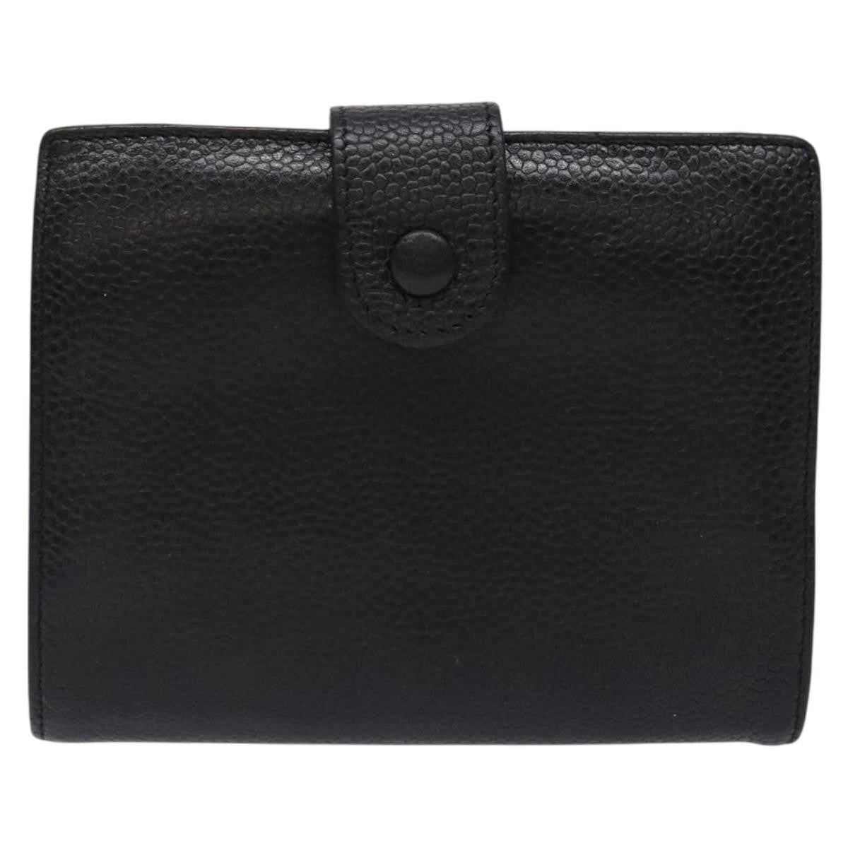 Chanel CC Bifold Wallet Quilted Caviar, BLACK, LEATHER, Wallets