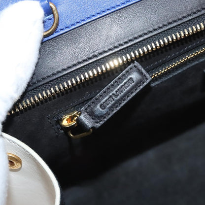 Saint Laurent Rive Gauche Cabas Leather, BLUE, LEATHER, Tote bag