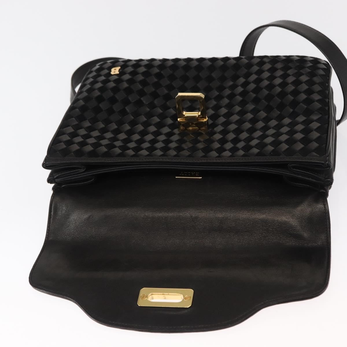 Bally Vintage Handbag Leather, BLACK, LEATHER, Handbag
