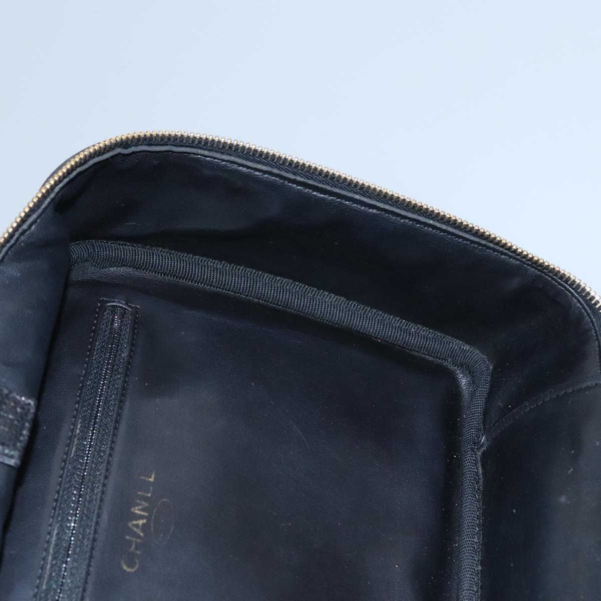 Chanel Vintage Timeless Zip Around Vanity Case Caviar, BLACK, LEATHER, Toiletry Case