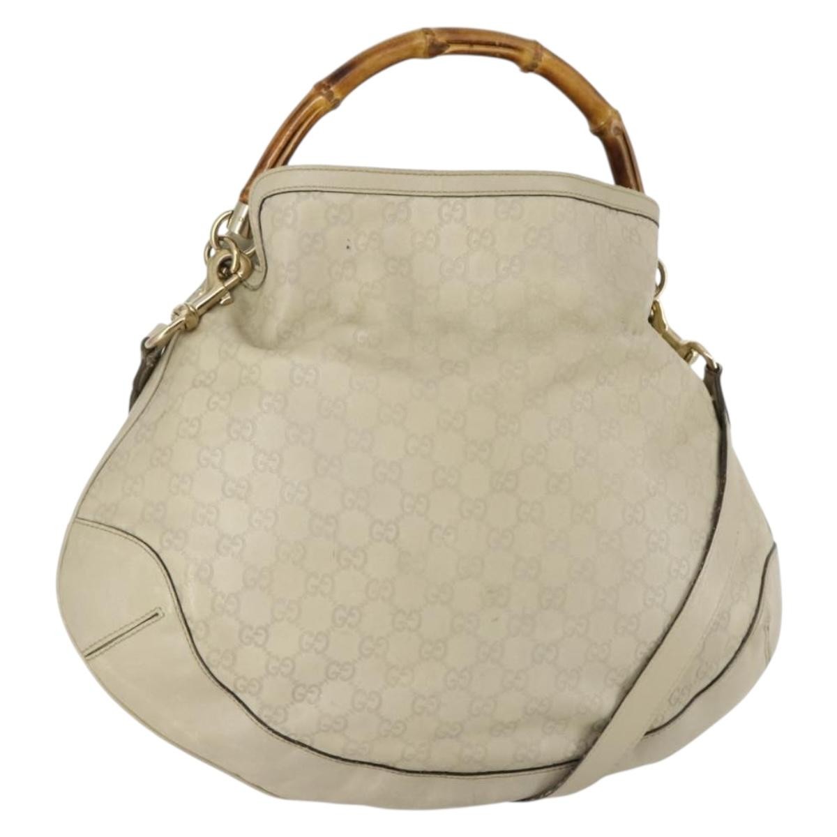 Gucci Vintage Diana Bamboo Shoulder Bag Leather, BEIGE, LEATHER, Shoulder bag