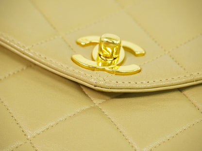 Chanel Vintage Tote Leather, BEIGE, LEATHER, Tote bag