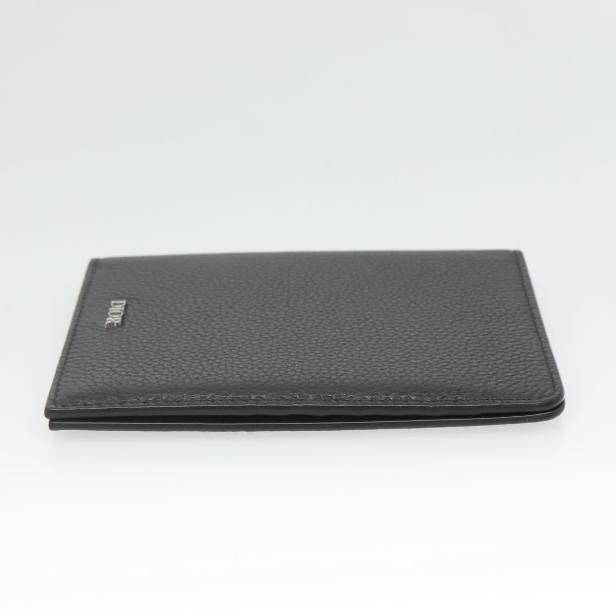 Christian Dior Bifold Card Holder Leather, BLACK, LEATHER, Card Holders